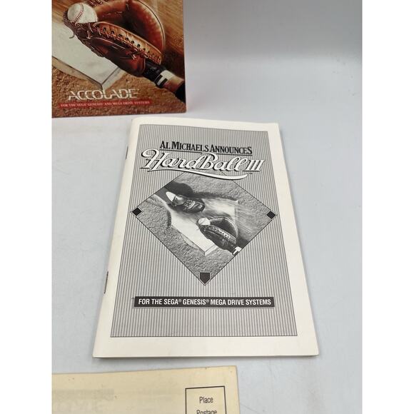 Hard Ball 3 - Al Michaels Announces (Sega Genesis, 1993) Box, Game, Manual, Reg - Picture 6 of 15